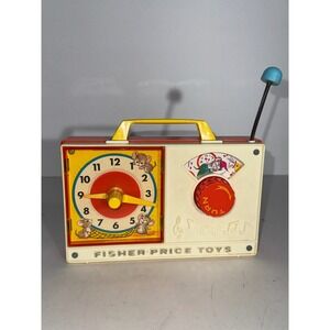 VTG Fisher Price Toys Hickory Dickory Dock Clock Radio Wind Up Toy 1971 Works